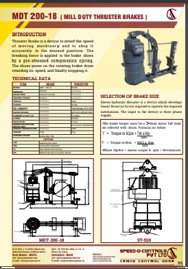 crane MDT brake Tamil Nadu