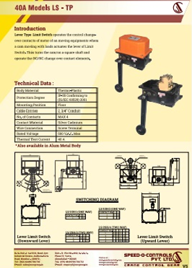 LSR limit switch supplier in India